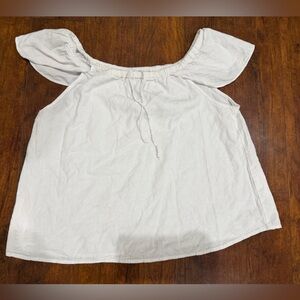 J. Crew White Off-Shoulder Blouse